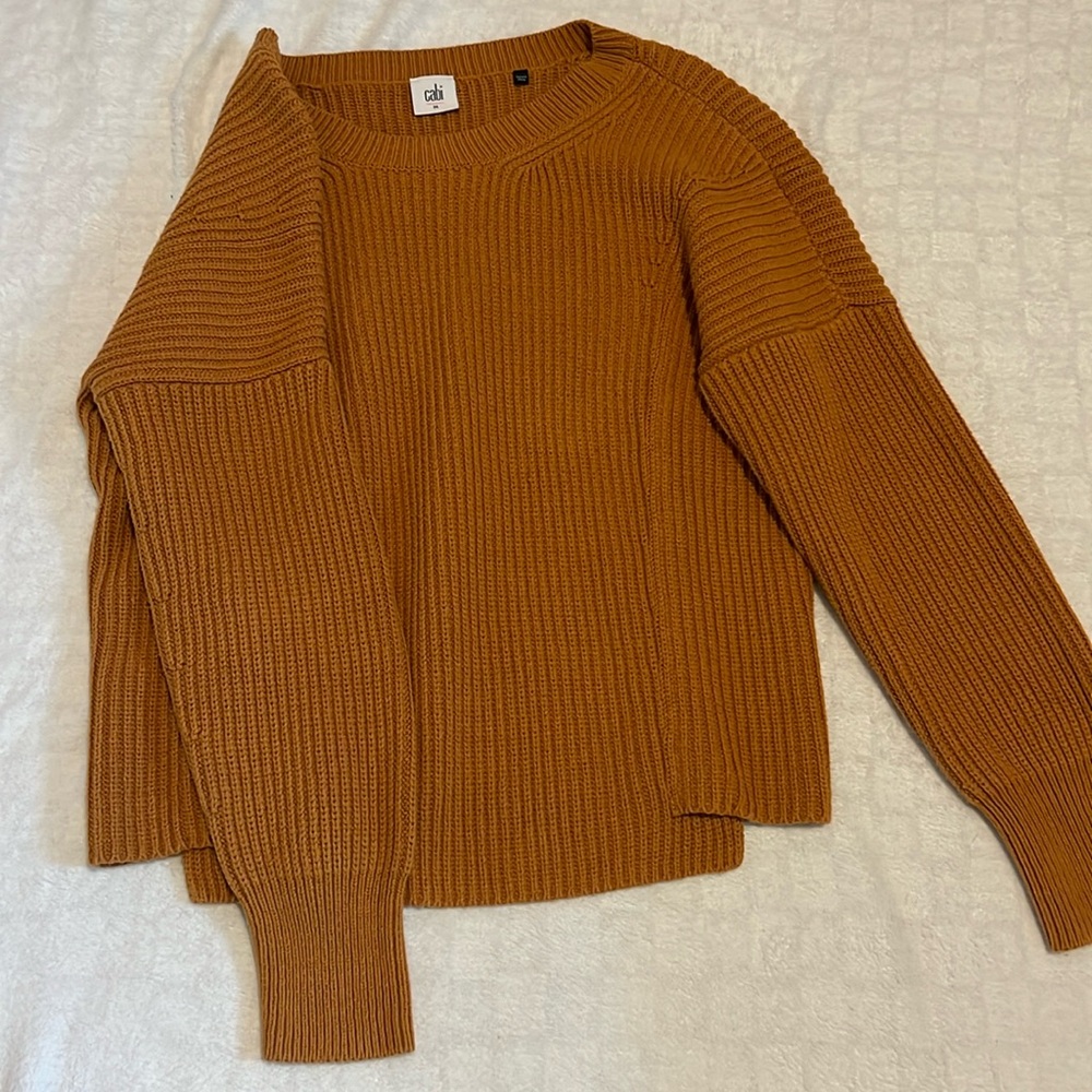 Cabi burnt yellow knit sweater